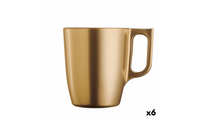 Mug Luminarc Flashy Golden Glass 250 ml (6 Units)