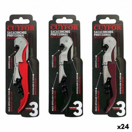 Corkscrew with foil cutter and bottle opener Cuyfor 8423607130017 12,5 x 2,5 cm (24 Units) (12,5 x 2