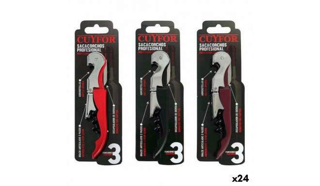 Corkscrew with foil cutter and bottle opener Cuyfor 8423607130017 12,5 x 2,5 cm (24 Units) (12,5 x 2