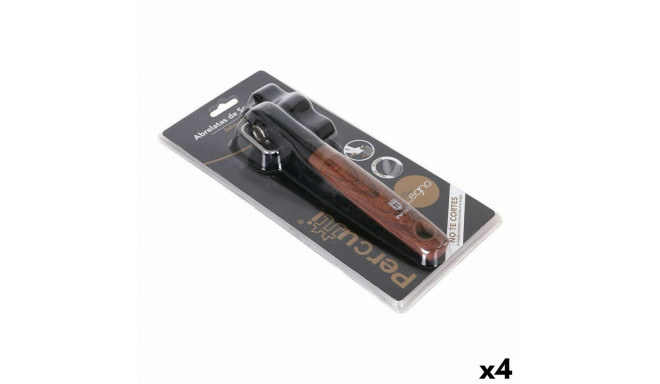 Tin opener Percutti Legno Brown Black 17 x 13 x 5 cm (4 Units)