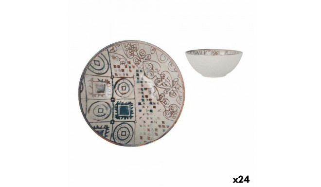 Bļoda La Mediterránea Grecia Porcelāns Zils Brūns Ø 16 x 7 cm (24 gb.)