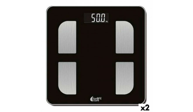 Цифровые весы для ванной LongFit Care Чёрный Многофункциональный 33 x 4 x 33 cm (2 штук)