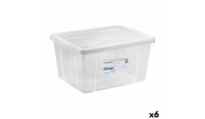Storage Box with Lid Tontarelli Linea box 47 x 36 x 24,5 cm (6 Units)