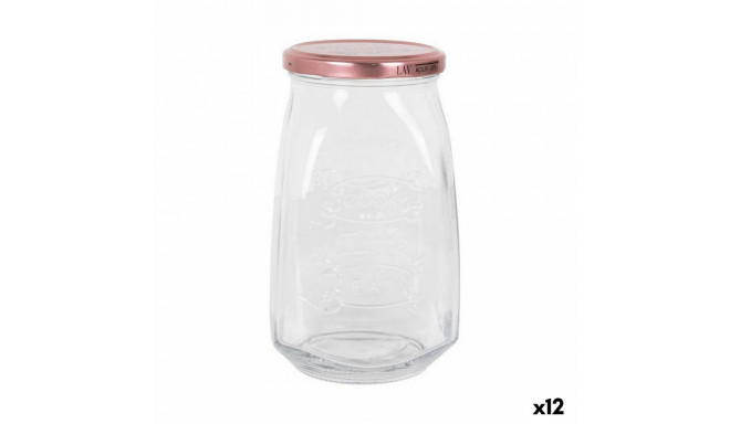 Transparent Glass Jar Inde Tasty 1,05 L With lid (12 Units)