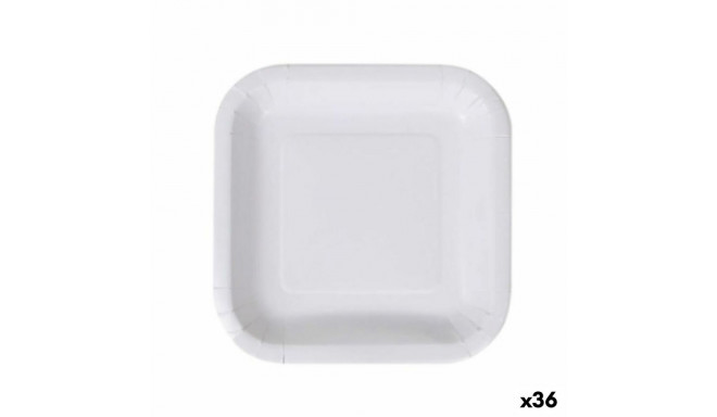 Plate set Algon Disposable White Cardboard 20 cm (36 Units)