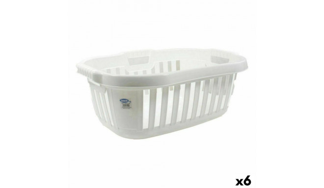 Laundry basket Tontarelli Hipster White 50 L 66 x 44 x 25 cm (6 Units)