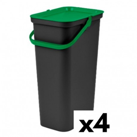 Atkārtoti Pārstrādājamo Atkritumu Tvertne Tontarelli Moda Zaļš 38 L (4 gb.)