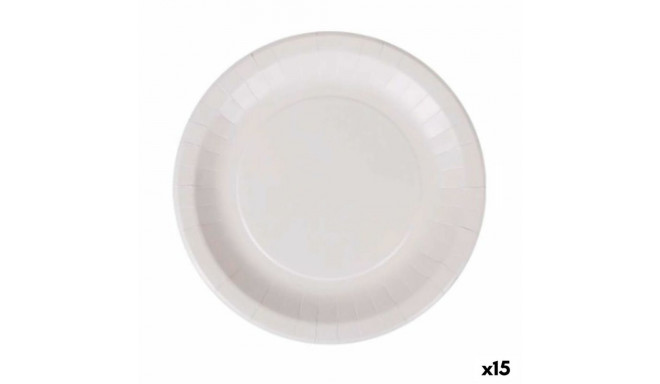 Taldrikute komplekt Algon Ühekordne Valge Papp 28 cm (15 Ühikut)