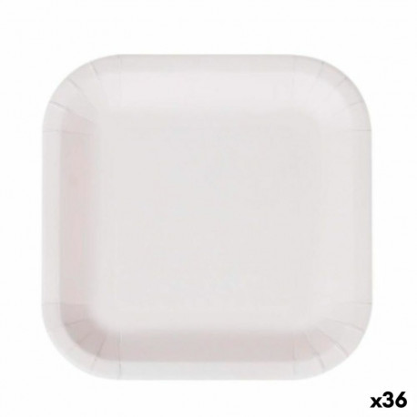 Plate set Algon Disposable White Cardboard Squared 26 cm (36 Units)