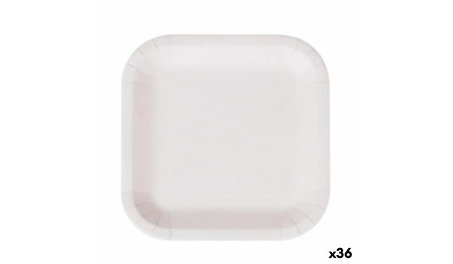 Plate set Algon Disposable White Cardboard Squared 26 cm (36 Units)