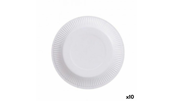 Taldrikute komplekt Algon Ühekordne Valge Papp 18 cm (10 Ühikut)