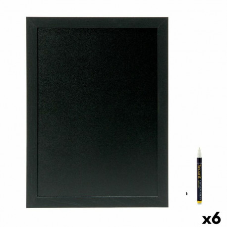 Laud Securit Woody Tiikpuu Seina Must 80 x 60 cm