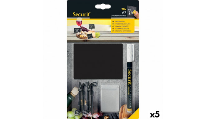 Board Securit With support Set 7,4 × 10,5 cm 20 Units Black