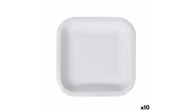 Taldrikute komplekt Algon Ühekordne Valge Papp 20 cm (10 Ühikut)