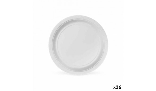 Plate set Algon 20 cm Disposable White Cardboard (36 Units)