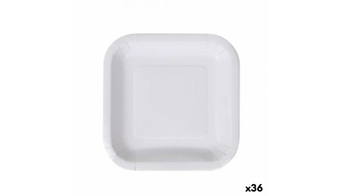 Plate set Algon Disposable White Cardboard 20 cm (36 Units)