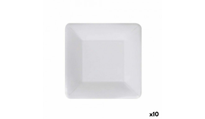 Plate set Algon Disposable White Cardboard 18 cm (10 Units)