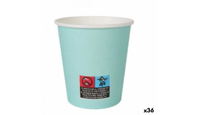 Set of glasses Algon Cardboard Disposable Aquamarine 36 Units 200 ml (24 Pieces)