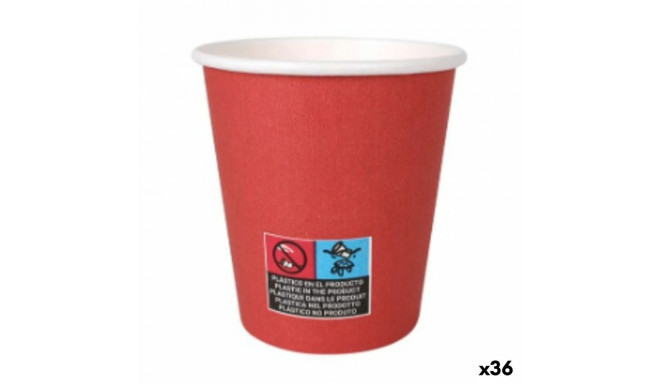 Klaaside komplekt Algon Papp Ühekordne 200 ml Punane 36 Ühikut (24 Tükid, osad)