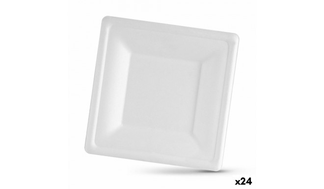 Taldrikute komplekt Algon Ühekordne Valge Suhkruroog Kandiline 20 cm (24 Ühikut)