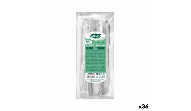 Knife Set Algon Reusable White 36 Units 19,6 cm