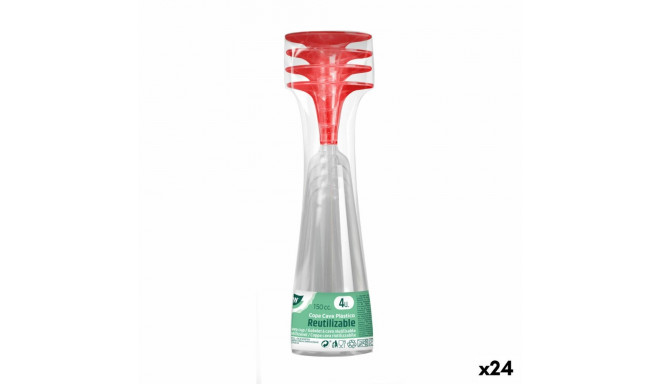 Reusable cava glasses Algon Red 24 Units 150 ml (4 Pieces)