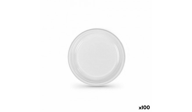 Set of reusable plates Algon White Plastic (6 Units)