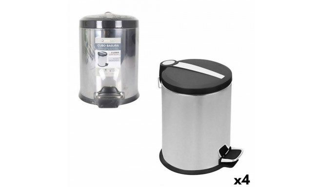 Waste bin Confortime Silver Metal 4 Units 5 L 20 x 27,5 cm (20 x 20 x 27,5 cm)