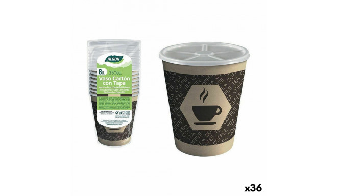 Set of glasses Algon Cardboard Coffee 8 Pieces 250 ml (36 Units)