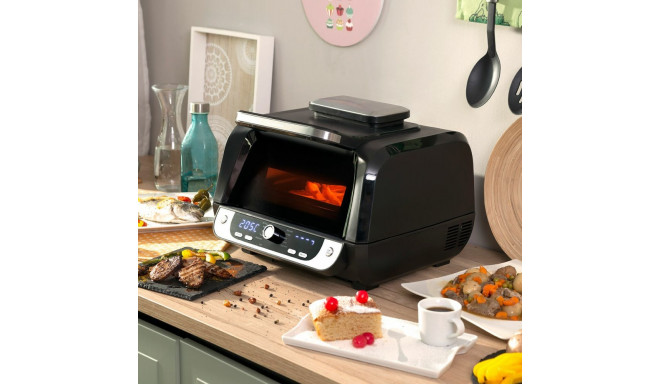 Air Fryer with Grill, Accessories and Recipe Book InnovaGoods Fryinn 12-in-1 6000 Black Steel 3400 W