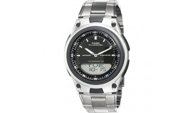 Meeste Kell Casio ILLUMINATOR TELEMEMO 30 Must Hõbedane (Ø 40 mm)