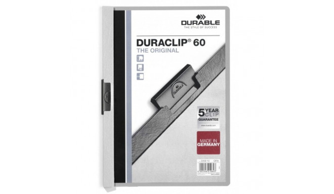 Document Holder Durable Duraclip 60 Grey Transparent A4 25 Pieces