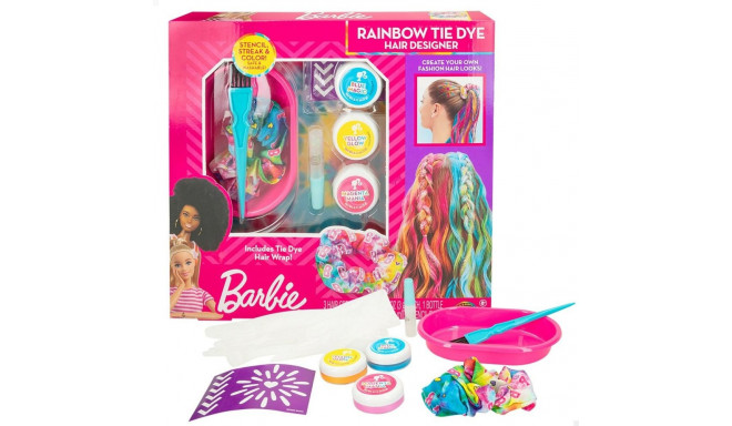 Hair Dressing Set Barbie Rainbow Tie 15,5 x 10,5 x 2,5 cm Hair with highlights Multicolour