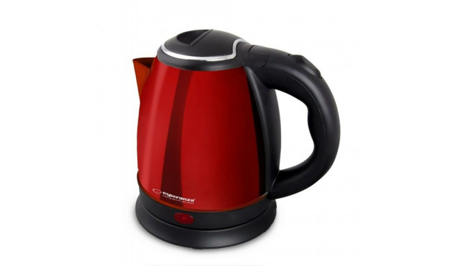 Kettle Esperanza EKK128R Black Red Stainless steel Plastic 1350 W 1 L