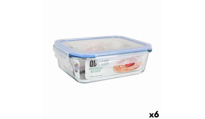 Hermetic Lunch Box Quttin Rectangular 1,5 L 23 x 17,5 x 7,6 cm (6 Units)