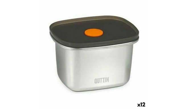 Hermetic Lunch Box Quttin Stainless steel Rectangular 450 ml 11,6 x 9,4 x 7 cm (12 Units)