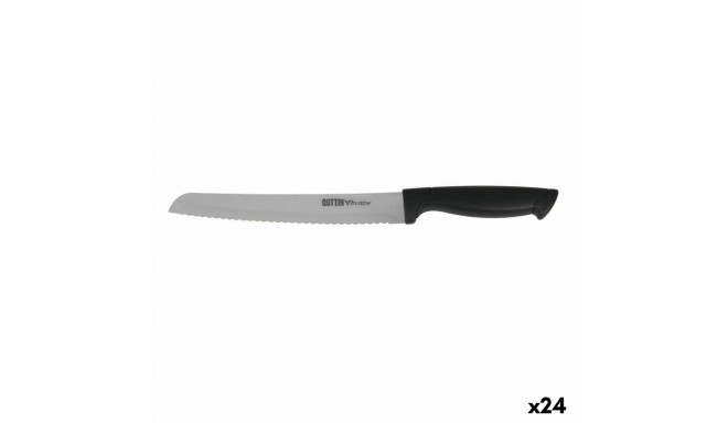 Bread Knife Quttin Black Black Silver 24 Units 20 cm