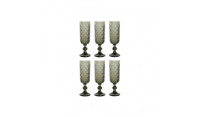 Set of cups Home ESPRIT Grey Crystal 150 ml (6 Units)