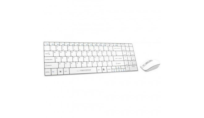 Keyboard and Mouse Esperanza EK122W White QWERTY