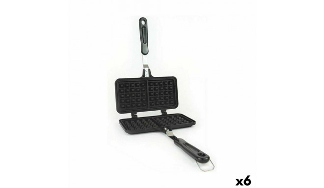 Shaped mould Quttin Aluminium 33 x 21 x 3 cm Waffle Maker (6 Units)