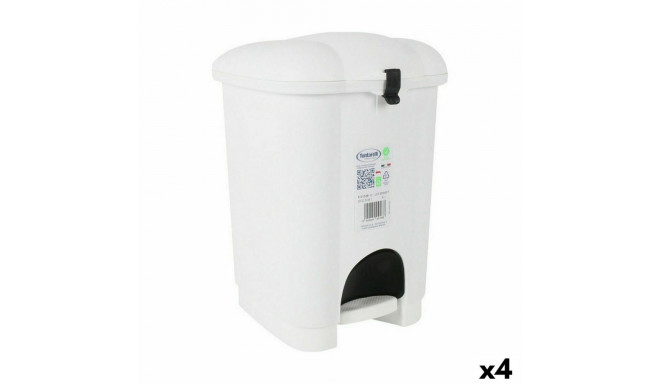 Waste bin with pedal Tontarelli Carolina 6 L White 20 x 22,5 x 29,7 cm (4 Units)