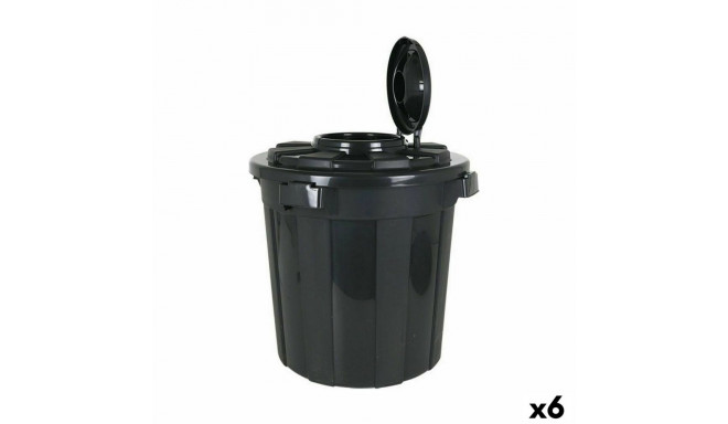 Rubbish Bin Dem Hop 50 L Black 49,5 x 49,5 x 50 cm (6 Units)