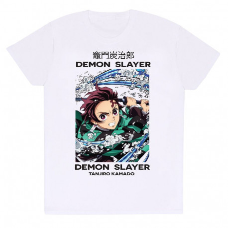 Lühikeste varrukatega T-särk Demon Slayer Whirlpool Valge Unisex - L