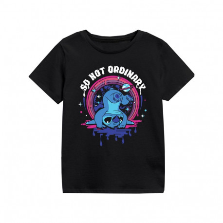 Child's Short Sleeve T-Shirt Stitch So Not Ordinary Black - 7-8 Years