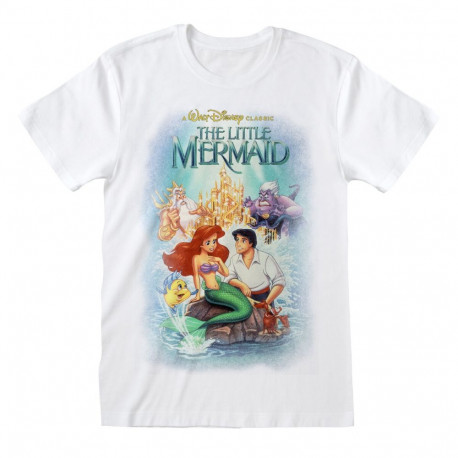 Lühikeste varrukatega T-särk The Little Mermaid Classic Poster Valge Unisex - S