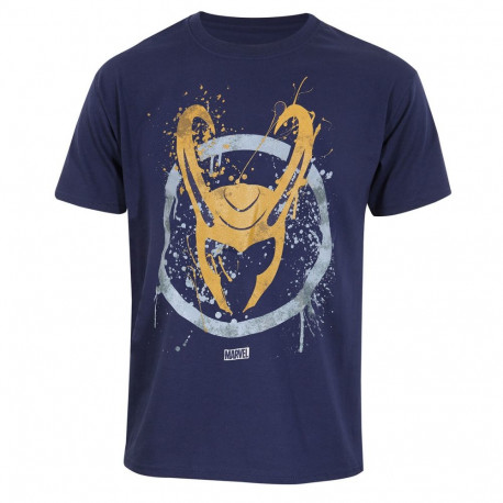 Lühikeste varrukatega T-särk Marvel Splatter Logo Sinine Unisex - L