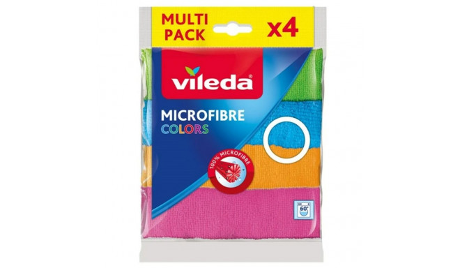 Mikrofiibrist puhastuslapp Vileda 155717 Sinine Valge Roheline Oranž Tumehall (4 Ühikut) (4 Tükid, o