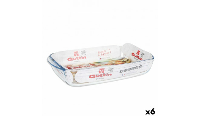 Ahjuvorm Quttin   Läbipaistev Klaas Ristkülikukujuline 4,2 L 38,8 x 23,9 x 6,6 cm (6 Ühikut)