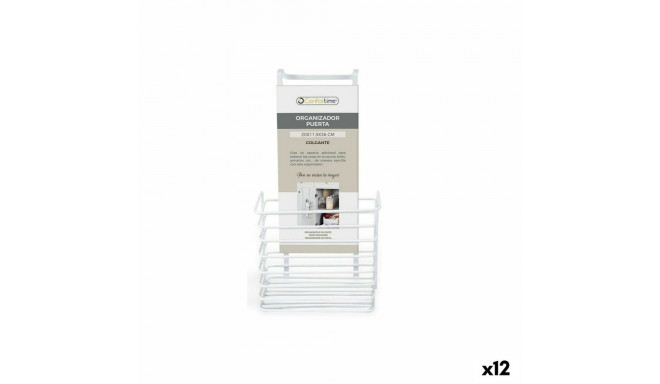 Basket for Kitchen Shelf Confortime 19 x 12 x 36 cm White (12 Units)