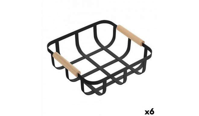 Multi-purpose basket Confortime Black 23 x 23 x 8 cm (6 Units)